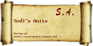 Soós Anita névjegykártya